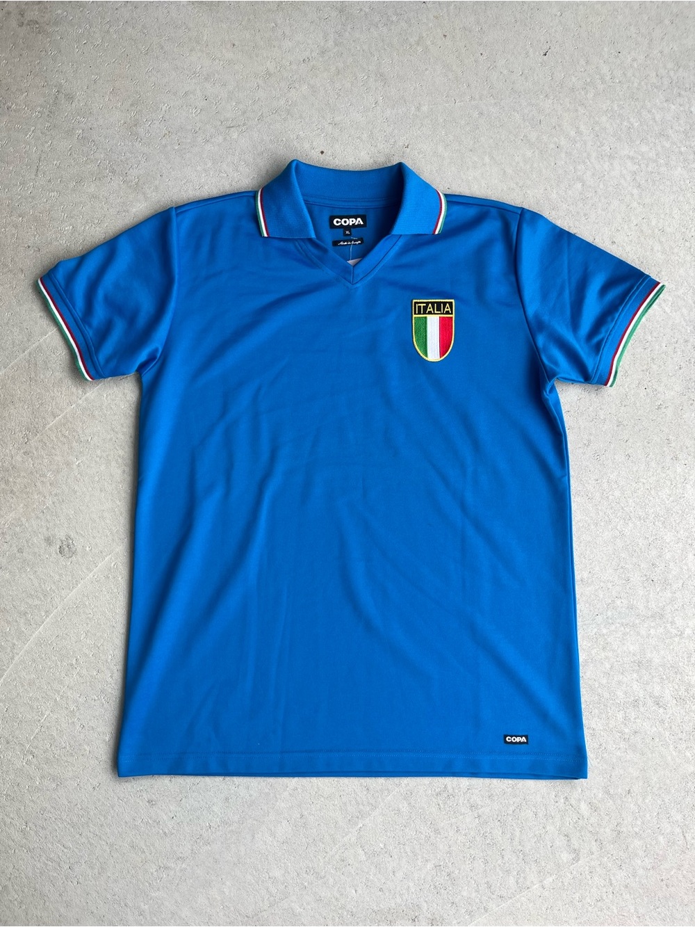 Copa Italia Men's Blue Polo with Italy Crest